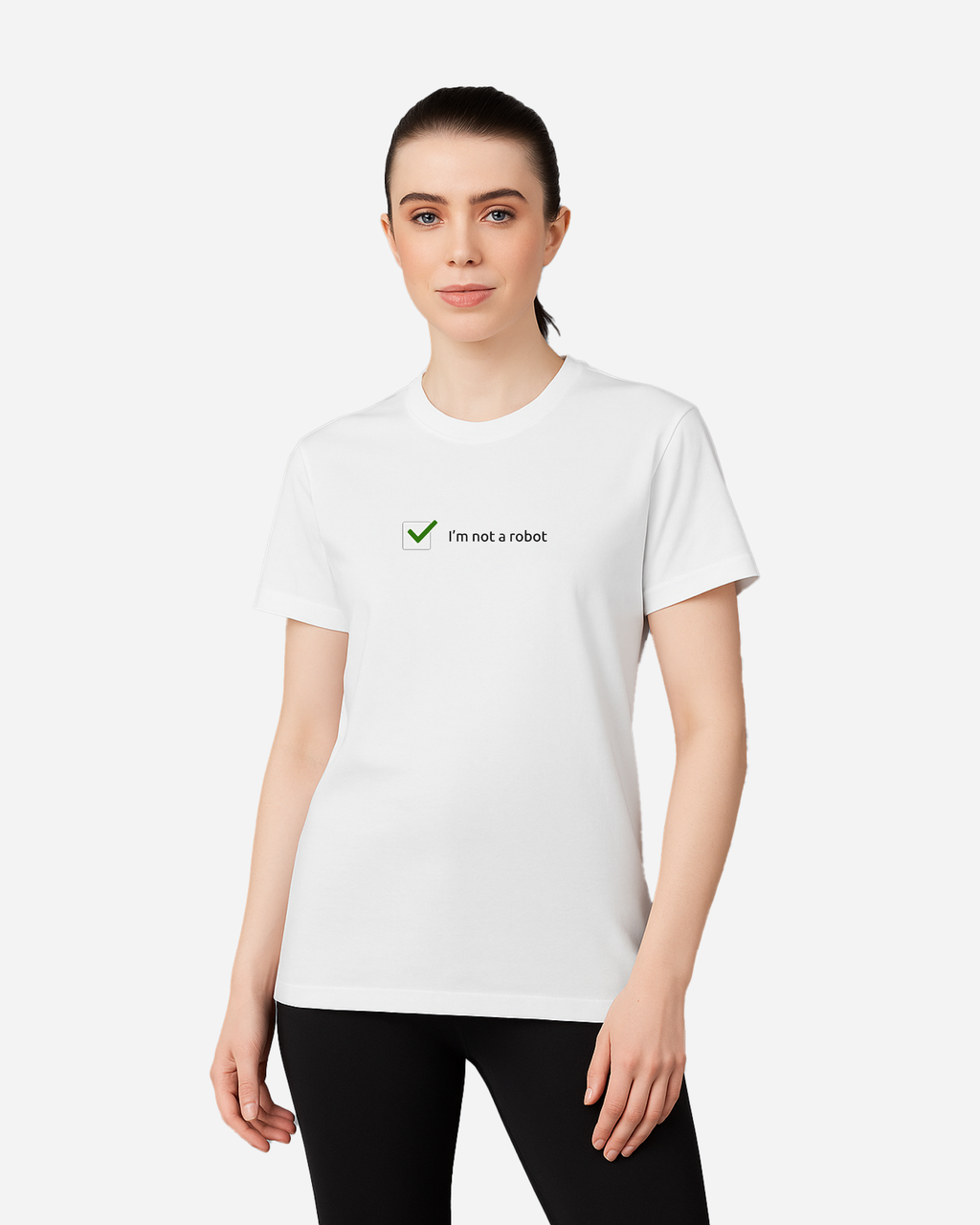 I’m Not a Robot Unisex T-Shirt – White DTF Printed Minimalist Streetwear