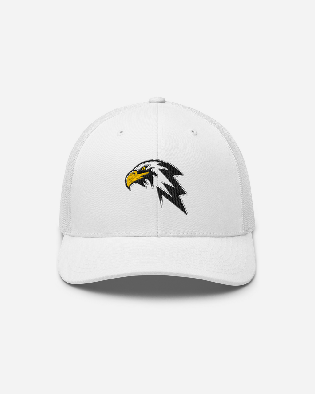 Thunder Eagle Unisex Trucker Hat – Silver & White Flat Embroidery Animal Collection