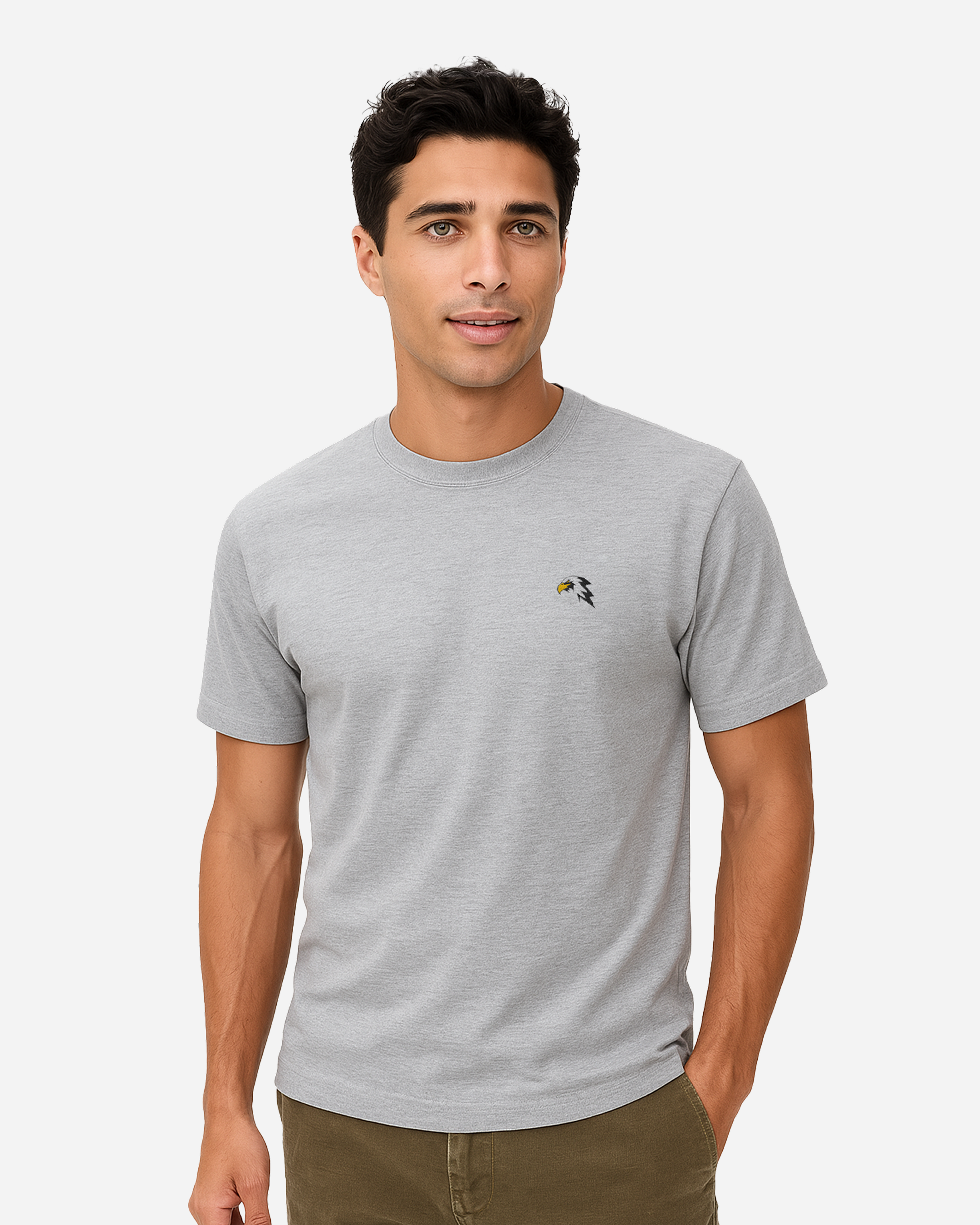 Thunder Eagle Unisex T-Shirt – Sport Grey Flat Embroidery Minimal Outdoor Edition