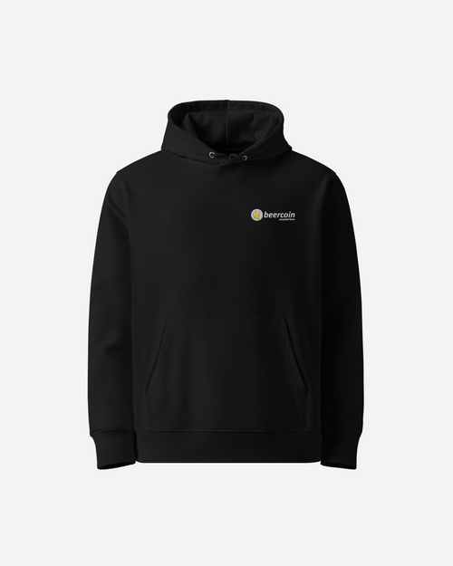 Beercoin Classic Unisex Black Hoodie – Flat Embroidery Edition