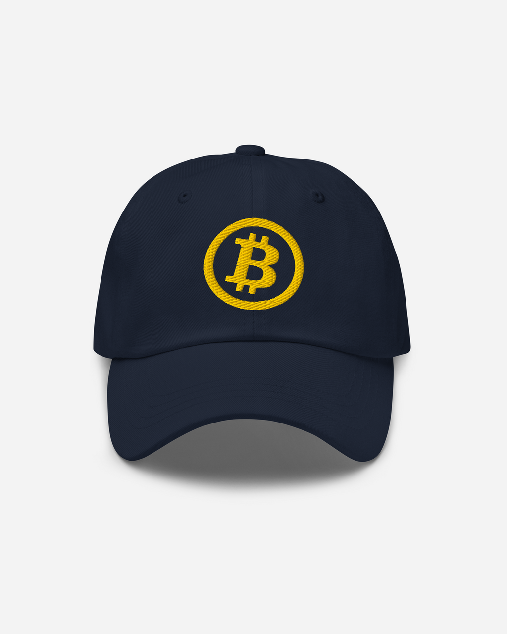 Bitcoin Flat Embroidered Dad Hat – Unisex Crypto Baseball Cap