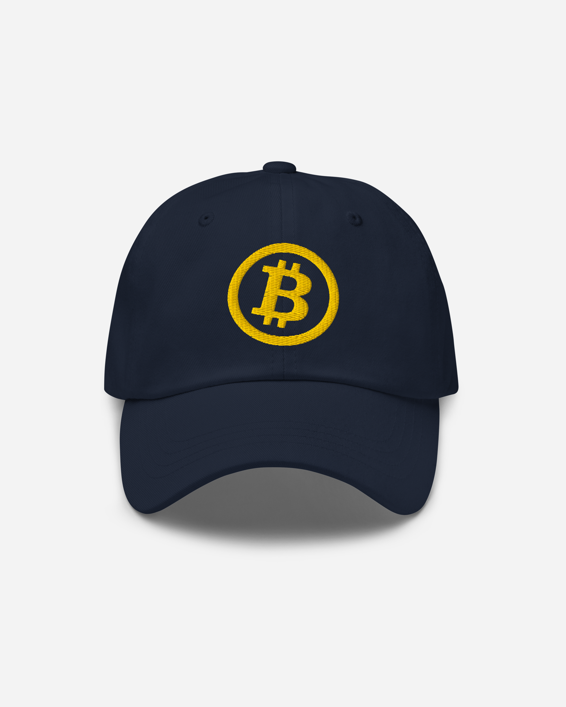 Bitcoin Flat Embroidered Dad Hat – Unisex Crypto Baseball Cap