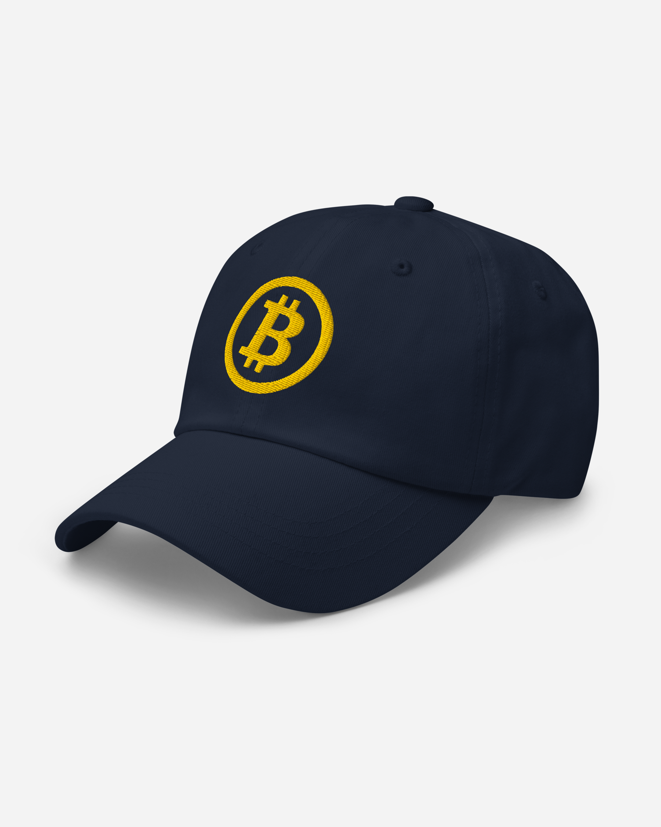 Bitcoin Flat Embroidered Dad Hat – Unisex Crypto Baseball Cap