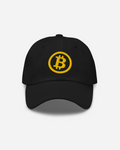 Bitcoin Flat Embroidered Dad Hat – Unisex Crypto Baseball Cap