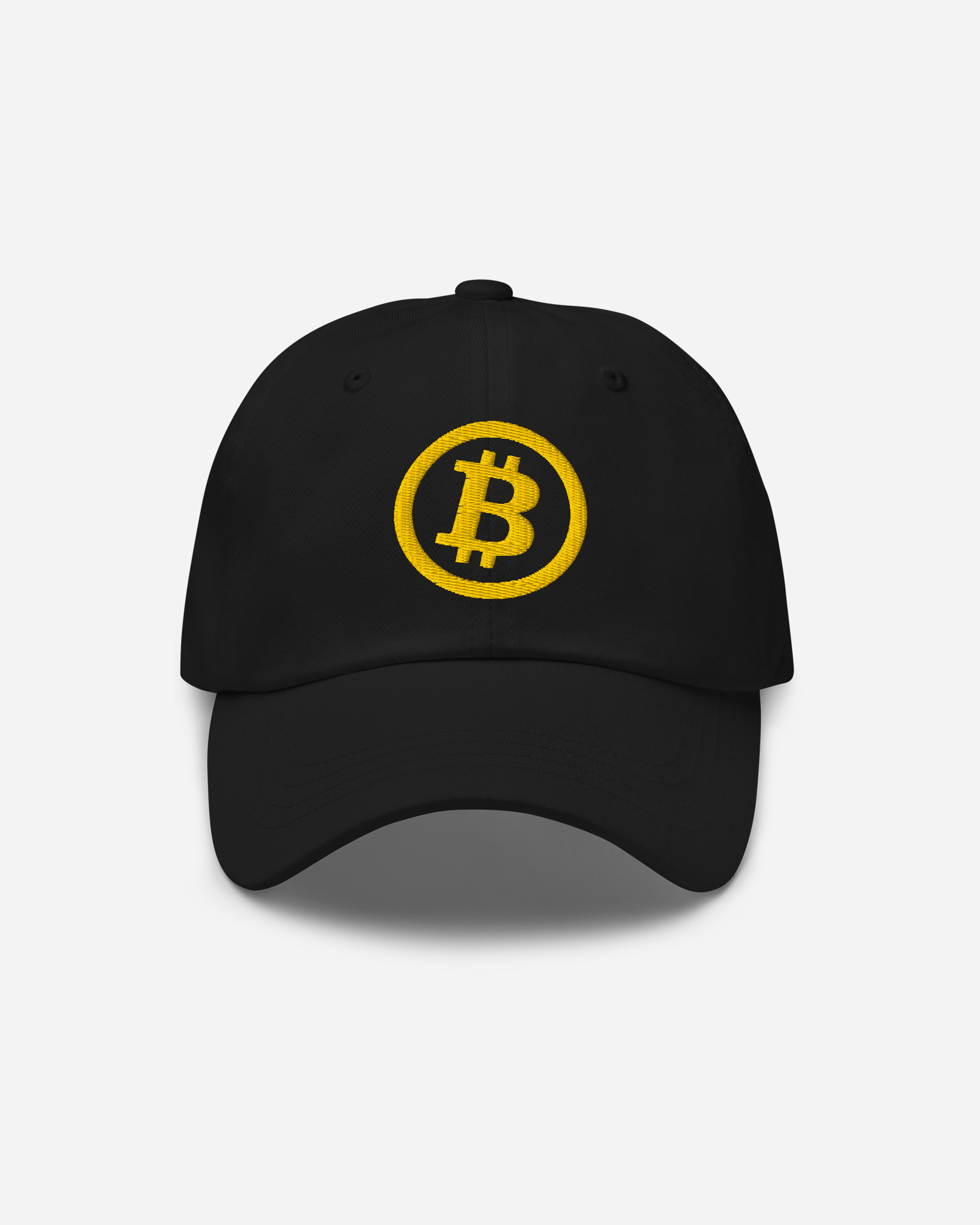 Bitcoin Flat Embroidered Dad Hat – Unisex Crypto Baseball Cap