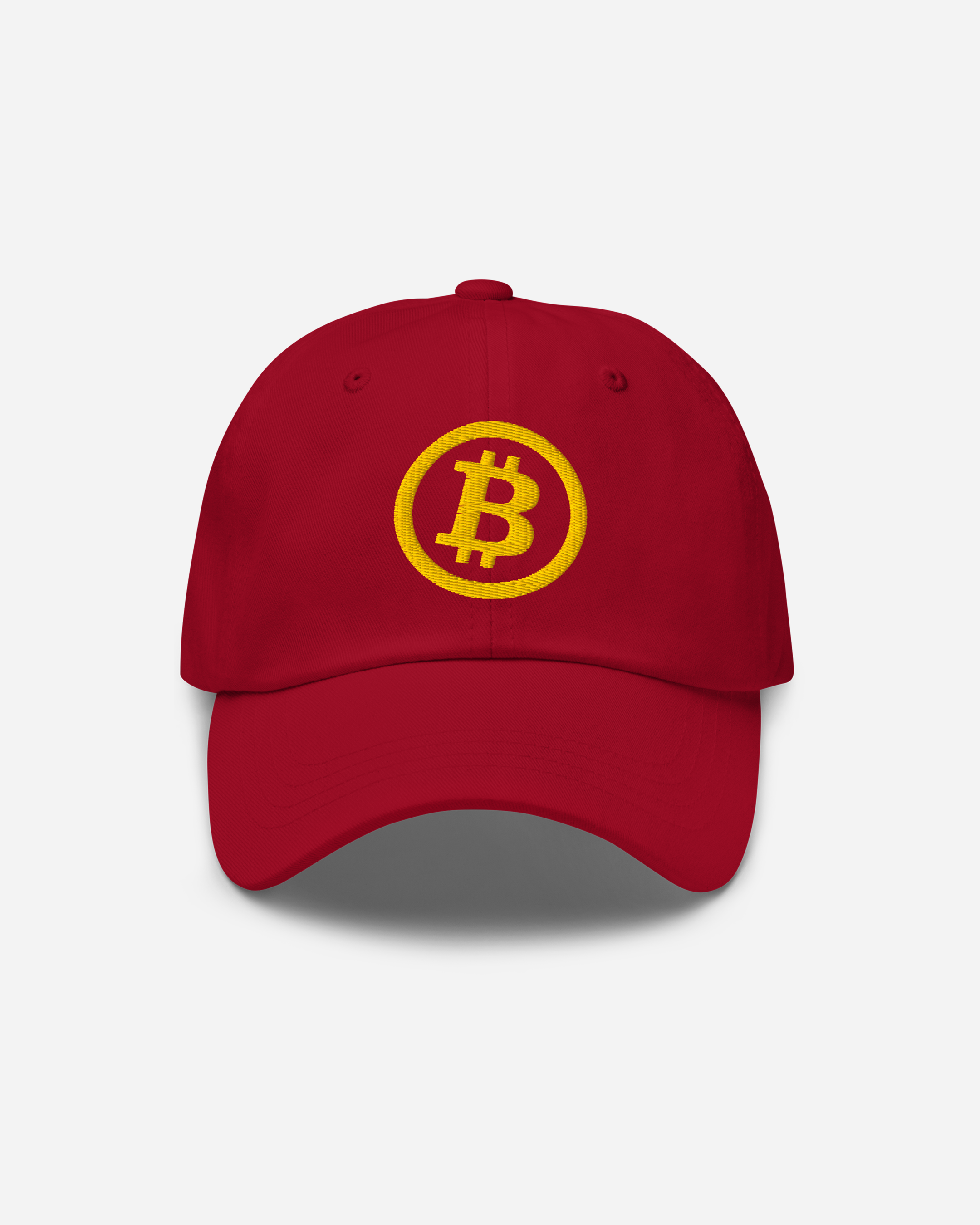 Bitcoin Flat Embroidered Dad Hat – Unisex Crypto Baseball Cap